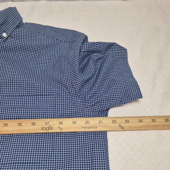 Travel Smart Roundtree & Yorke Men's Size S Shirt Long Sleeve Check Blue  (01) - Picture 5 of 10